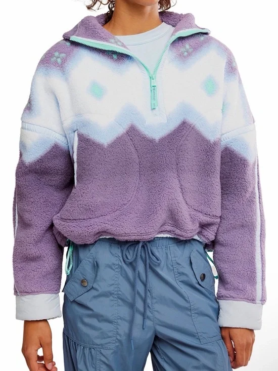 Free People FP Movement Printed Mountain High Fleece 1/2 Zip size medium - Picture 4 of 4